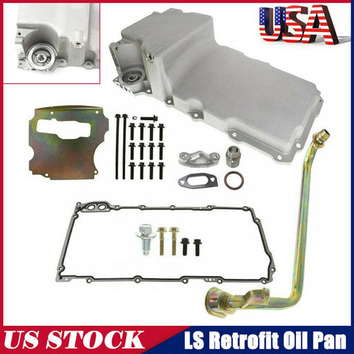 DURAFORCE LS Swap Aluminum Oil Pan Retrofit Kit Low Profile For LS1 LS2 LS3 4.8L 5.3 6.0