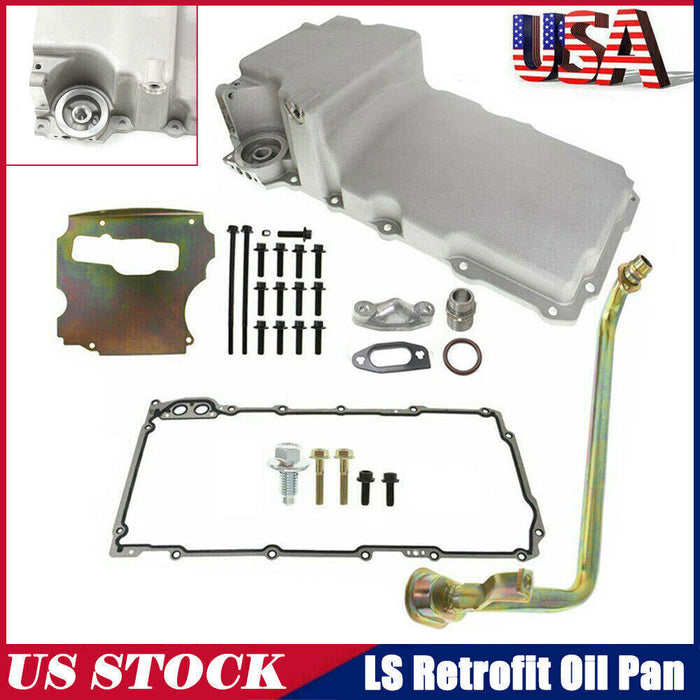 DURAFORCE LS Swap Aluminum Oil Pan Retrofit Kit Low Profile For LS1 LS2 LS3 4.8L 5.3 6.0