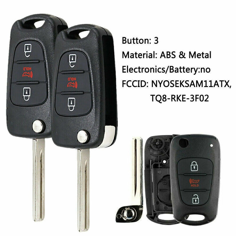 DURAFORCE Fits 2012-2014 Kia Rio / 2010-2013 Kia Soul Flip Key Fob Remote Case Shell 2 Se!