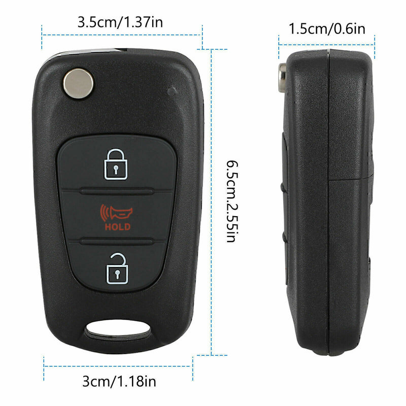 DURAFORCE Fits 2012-2014 Kia Rio / 2010-2013 Kia Soul Flip Key Fob Remote Case Shell 2 Se!