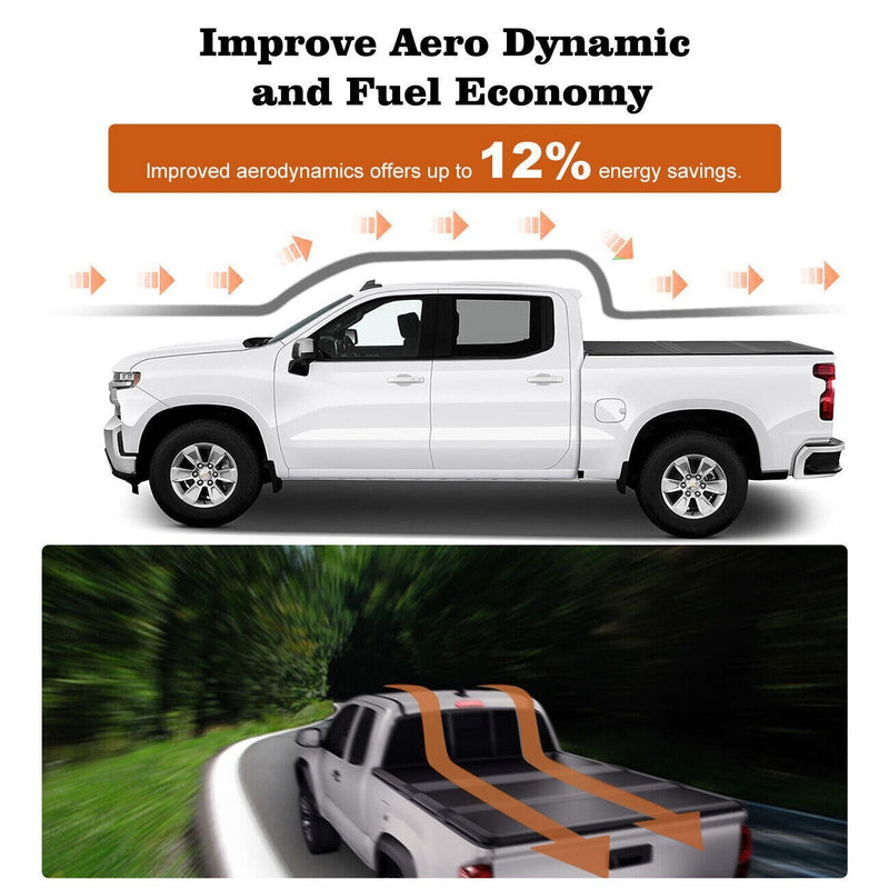 DURAFORCE 5.7FT 3-Fold Truck Bed Tonneau Cover Fit for 2009-24 Dodge Ram 1500 Pickup USA