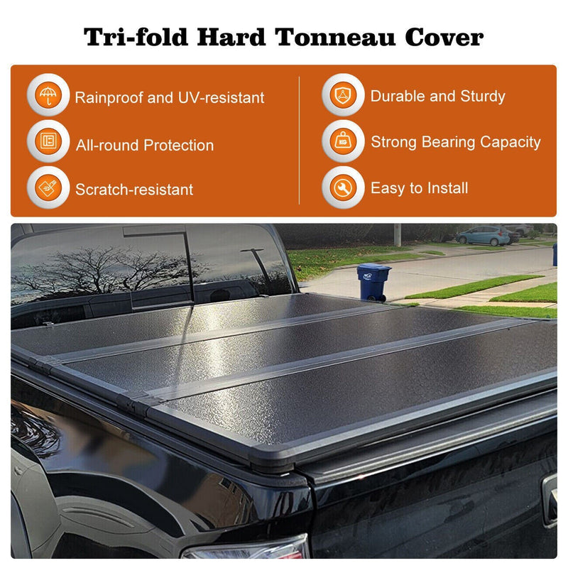 DURAFORCE 5.7FT 3-Fold Truck Bed Tonneau Cover Fit for 2009-24 Dodge Ram 1500 Pickup USA