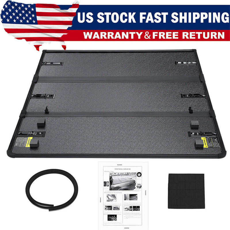 DURAFORCE 5FT 3-Fold Hard Tonneau Cover For 2005-2024 Nissan Frontier Bed Truck Waterproof