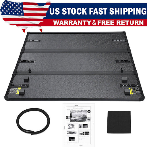 DURAFORCE 5FT 3-Fold Hard Tonneau Cover For 2005-2024 Nissan Frontier Bed Truck Waterproof