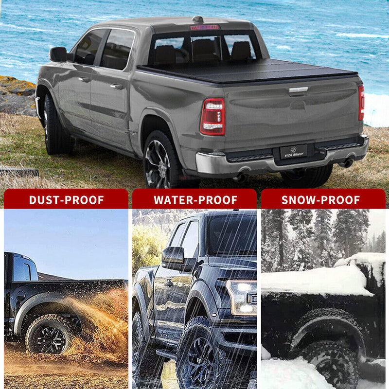 DURAFORCE 5FT 3-Fold Hard Tonneau Cover For 2005-2024 Nissan Frontier Bed Truck Waterproof