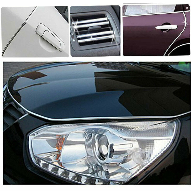 DURAFORCE 16FT Chrome Car Door Edge Molding Trim Seal Strip Scratch Protector Guard Decor!