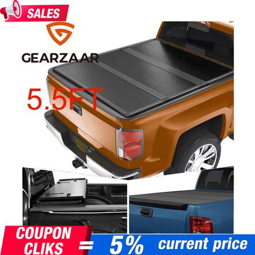 DURAFORCE 5.5FT 3-Fold Truck Bed Hard Tonneau Cover For 2009-2014 Ford F150 F-150