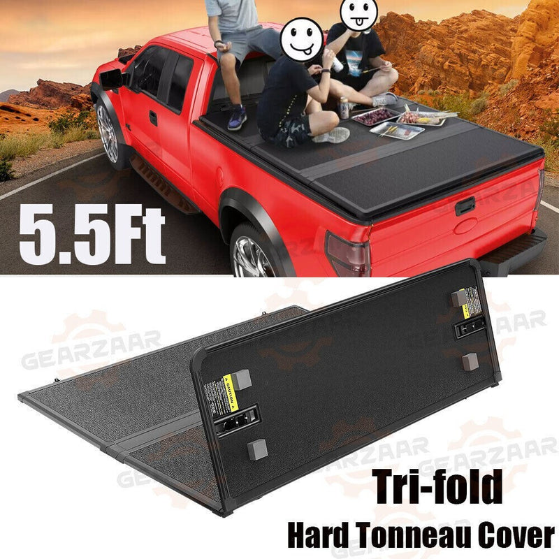 DURAFORCE 5.5FT 3-Fold Truck Bed Hard Tonneau Cover For 2009-2014 Ford F150 F-150