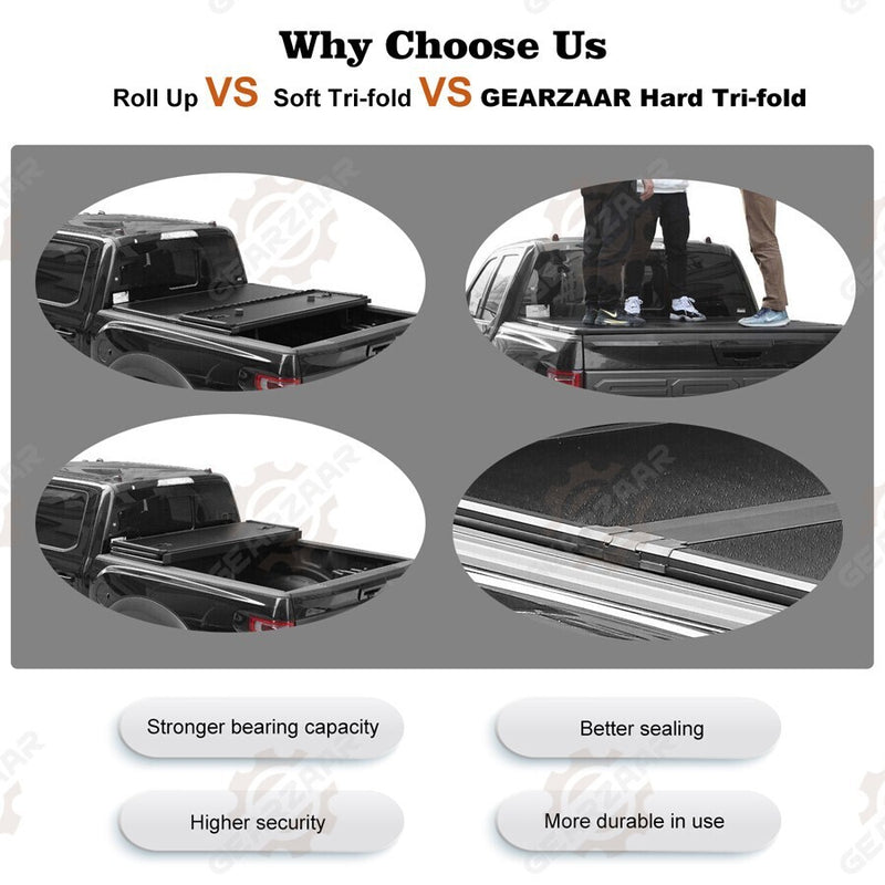 DURAFORCE 5.5FT 3-Fold Truck Bed Hard Tonneau Cover For 2009-2014 Ford F150 F-150