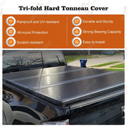 DURAFORCE 5.5FT 3-Fold Truck Bed Hard Tonneau Cover For 2009-2014 Ford F150 F-150