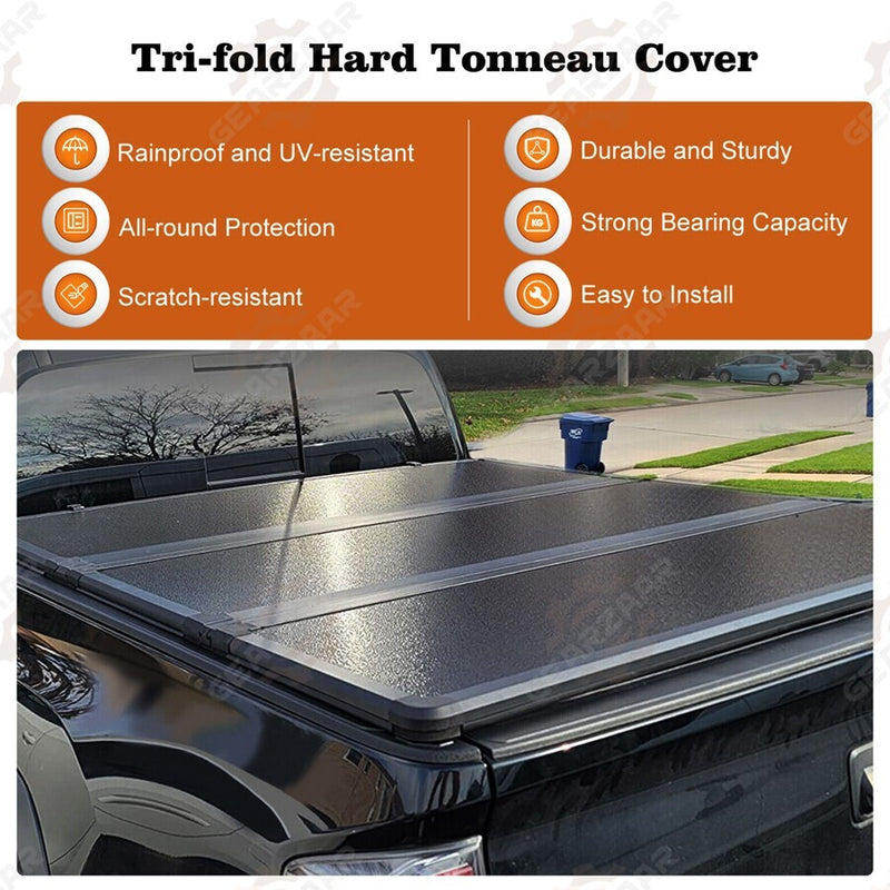 DURAFORCE 5.5FT 3-Fold Truck Bed Hard Tonneau Cover For 2009-2014 Ford F150 F-150