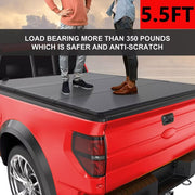 DURAFORCE 5.5FT 3-Fold Truck Bed Hard Tonneau Cover For 2009-2014 Ford F150 F-150