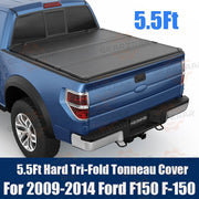 DURAFORCE 5.5FT 3-Fold Truck Bed Hard Tonneau Cover For 2009-2014 Ford F150 F-150