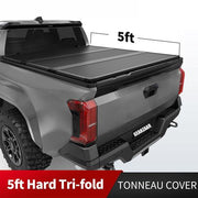 DURAFORCE 5FT Hard Tri-Fold Tonneau Cover Truck Bed For 2024 2025 Toyota Tacoma Waterproof