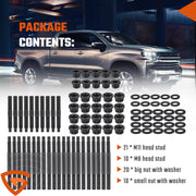 DURAFORCE Head Studs Bolts Kit Fit for 2004-2020 Chevy GM 4.8L 5.3L 5.7L 6.0L 6.2L 7.0L