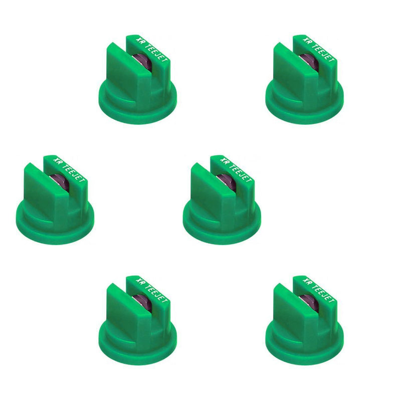 DURAFORCE Pack of 6 - TeeJet Extended Range Flat Spray Tip 110° Green 0.10 GPM @ 40 PSI