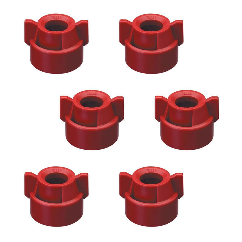 DURAFORCE 6 of Quick TeeJet Red Nylon Cap Fits TK, TX, TXA, TG, Hose Shanks & Disc Cores