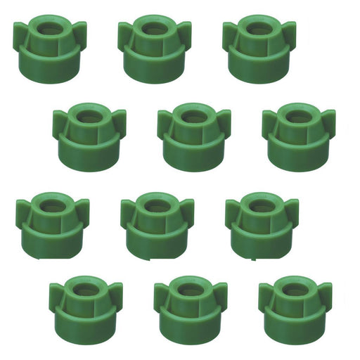 DURAFORCE 12 of Quick TeeJet Green Nylon Cap Fits TK, TX, TXA, TG, Hose Shank & Disc Cores