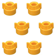 DURAFORCE 6 of Quick TeeJet Yellow Nylon Cap Fits TK, TX, TXA, TG, Hose Shank & Disc Cores
