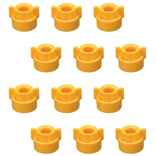 DURAFORCE 12 of Quick TeeJet Yellow Nylon Cap Fits TK, TX, TXA, TG, Hose Shank & Disc Core