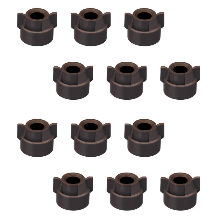 DURAFORCE 12 of Quick TeeJet Brown Nylon Cap Fits TK, TX, TXA, TG, Hose Shank & Disc Cores