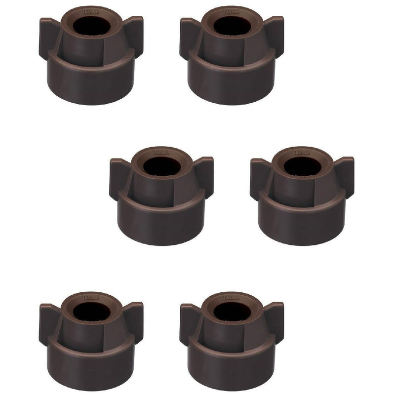 DURAFORCE 6 of Quick TeeJet Brown Nylon Cap Fits TK, TX, TXA, TG, Hose Shanks & Disc Cores