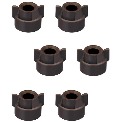 DURAFORCE 6 of Quick TeeJet Brown Nylon Cap Fits TK, TX, TXA, TG, Hose Shanks & Disc Cores