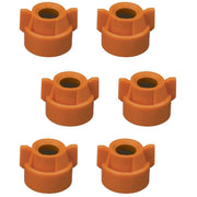 DURAFORCE 6 of Quick TeeJet Orange Nylon Cap Fits TK, TX, TXA, TG, Hose Shank & Disc Cores