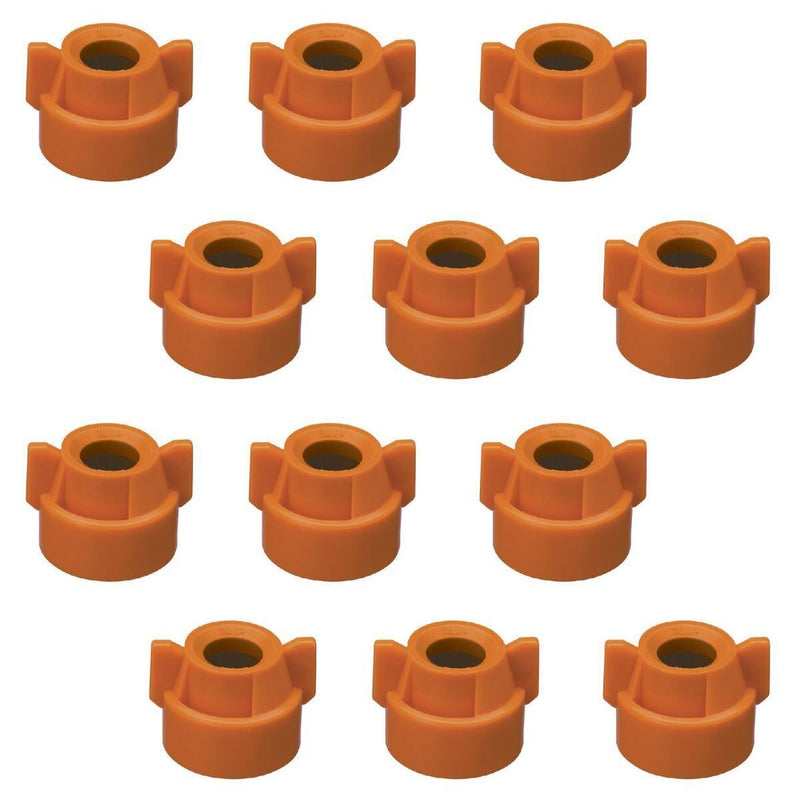 DURAFORCE 12 of Quick TeeJet Orange Nylon Cap Fits TK, TX, TXA, TG, Hose Shank & Disc Core