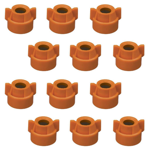 DURAFORCE 12 of Quick TeeJet Orange Nylon Cap Fits TK, TX, TXA, TG, Hose Shank & Disc Core