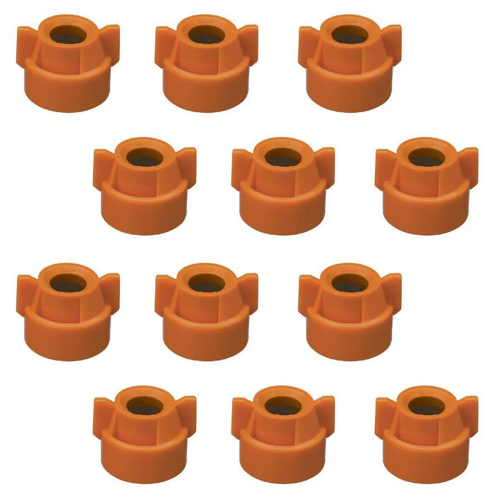 DURAFORCE 12 of Quick TeeJet Orange Nylon Cap Fits TK, TX, TXA, TG, Hose Shank & Disc Core