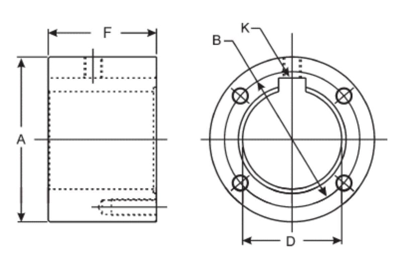 DURAFORCE Irrigation Driveshaft Companion Flange 2-1/8" Bore 5/8" Keyway 1350/1410 Series