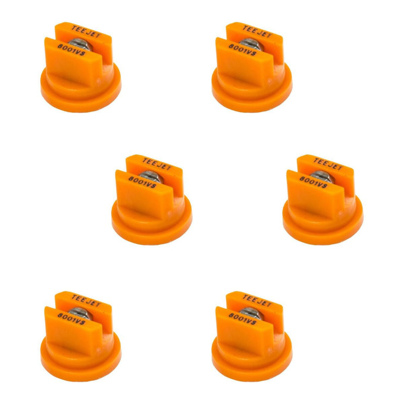 DURAFORCE Pack of 6 - TeeJet Flat Spray Tips 80° Polymer w/ SS Insert 0.10 GPM @ 40 PSI