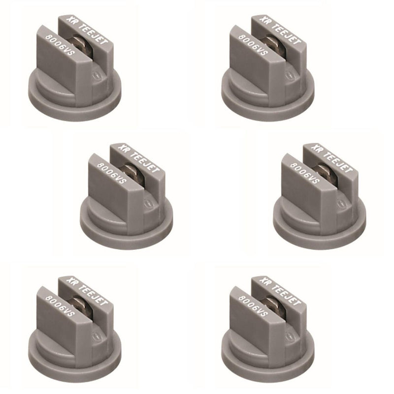 DURAFORCE Pack of 6 - TeeJet Flat Spray Tips 80° Polymer w/ SS Insert 0.6 GPM @ 40 PSI