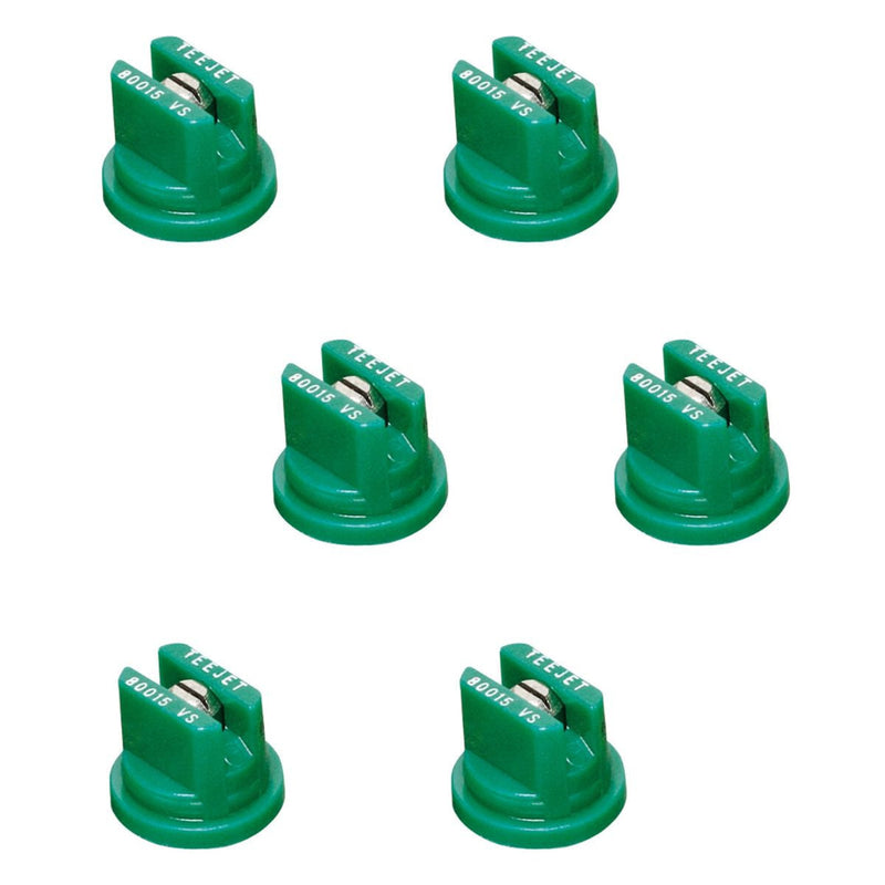 DURAFORCE Pack of 6 - TeeJet Flat Spray Tips 80° Polymer w/ SS Insert 0.15 GPM @ 40 PSI