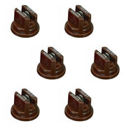 DURAFORCE Pack of 6 - TeeJet Flat Spray Tips Brown 80° Polymer w/ SS Insert Visiflo