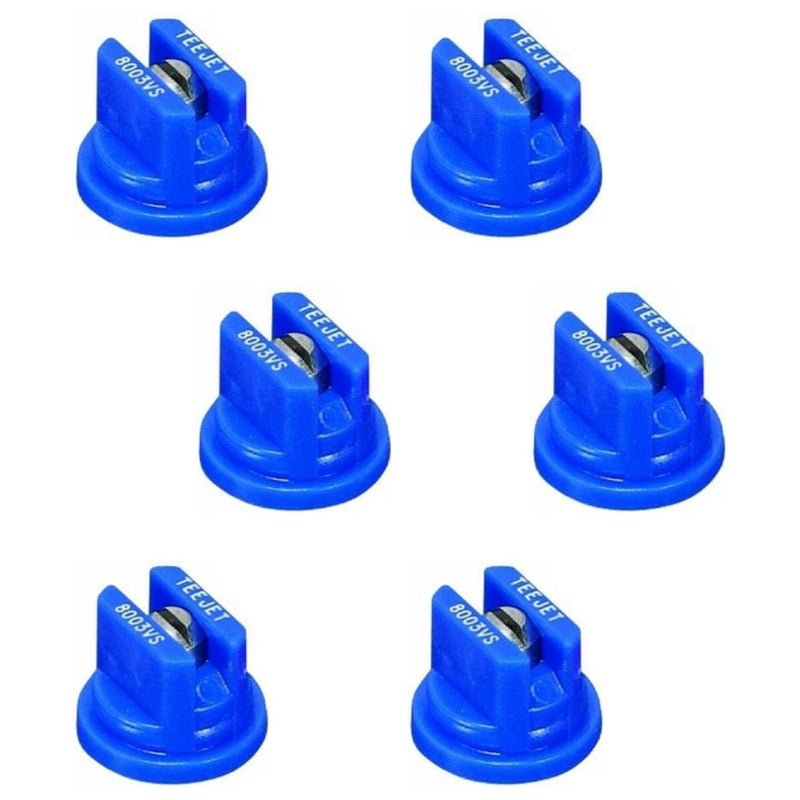 DURAFORCE Pack of 6 - TeeJet Flat Spray Tips 80° Polymer w/ SS Insert 0.3 GPM @ 40 PSI