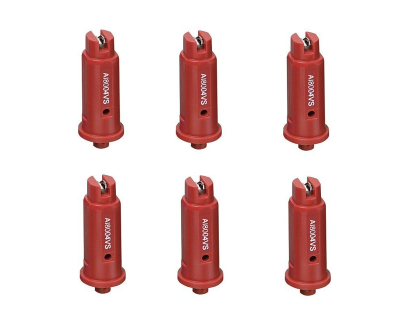 DURAFORCE 6 of TeeJet AI Red Flat Spray Tip 80° Polymer w/ SS Insert 0.40 GPM @ 40 PSI