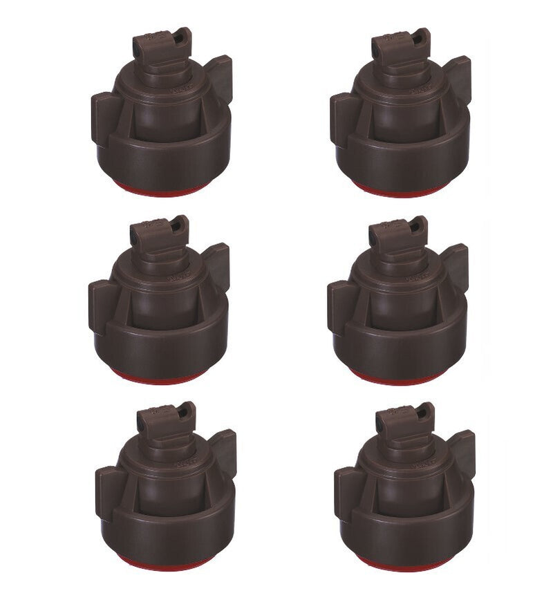 DURAFORCE Pack of 6 - TeeJet TTI Flat Fan 110° Spray Tip/Cap Combo Rated 0.50 GPM @ 40 PSI