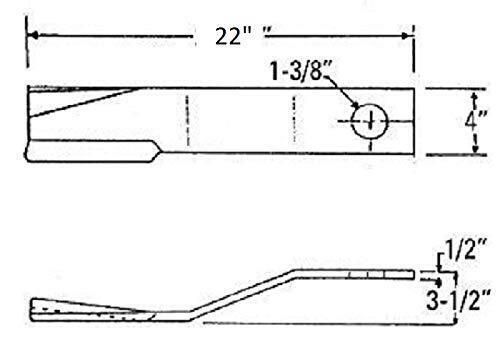 DURAFORCE Rotary Cutter Blade 22" x 4" x 0.5" w/ 1-3/8" Hole CW USA MADE 759338