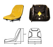 DURAFORCE Ultra High-Back Steel Pan Seat Fits Skid Steers & Other Applications 460000YE