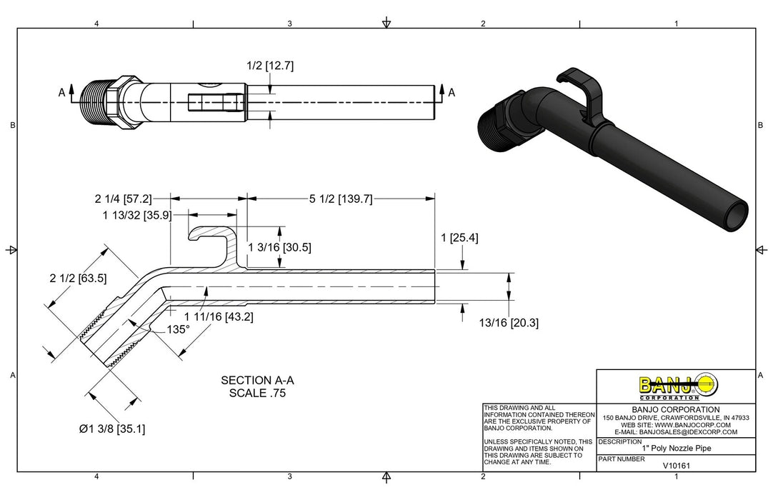 DURAFORCE 2 of Banjo 1" Poly Nozzle Valve Replacement Part fits UVA100 and VA100 Nozzle