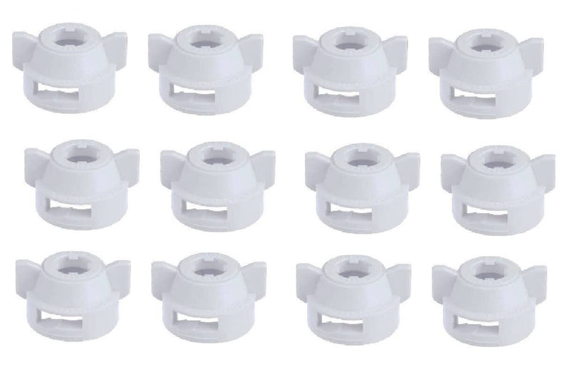 DURAFORCE Pack of 12 - Quick TeeJet White Nylon Cap For Flat Fan Spray Tips w/ 2 Patterns
