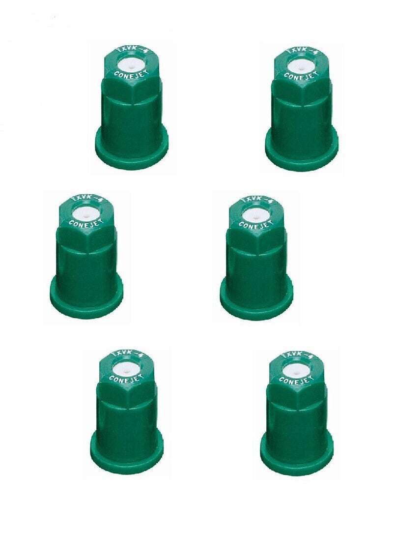 DURAFORCE Pack of 6 - TeeJet ConeJet Hollow Cone Spray Tip 0.067 GPM @ 40PSI Visiflo Green