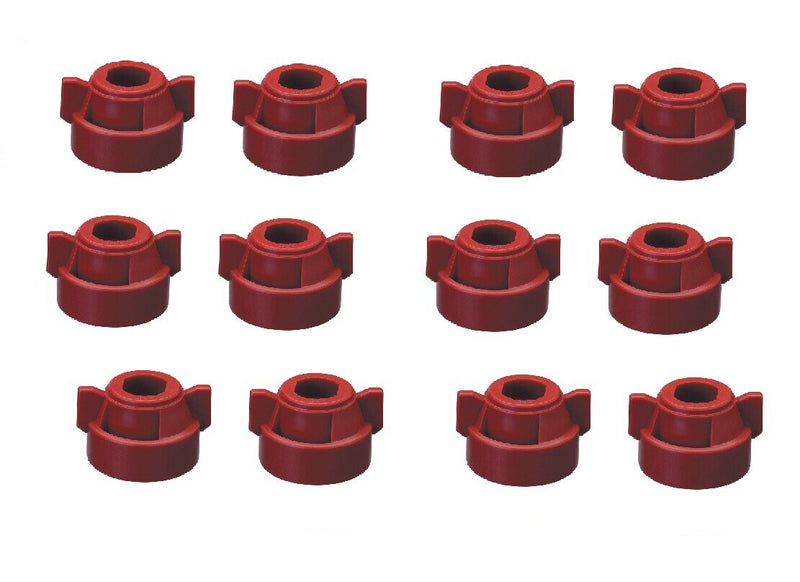 DURAFORCE Pack of 12 - Quick TeeJet Red Nylon Cap For TJ60, AI, SJ3, DGTJ & More Style Tip