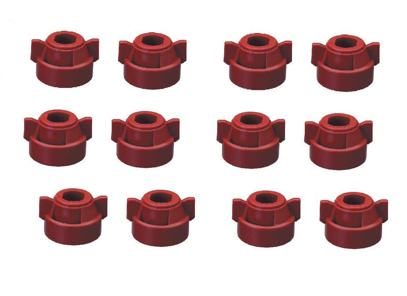 DURAFORCE Pack of 12 - Quick TeeJet Red Nylon Cap For TJ60, AI, SJ3, DGTJ & More Style Tip