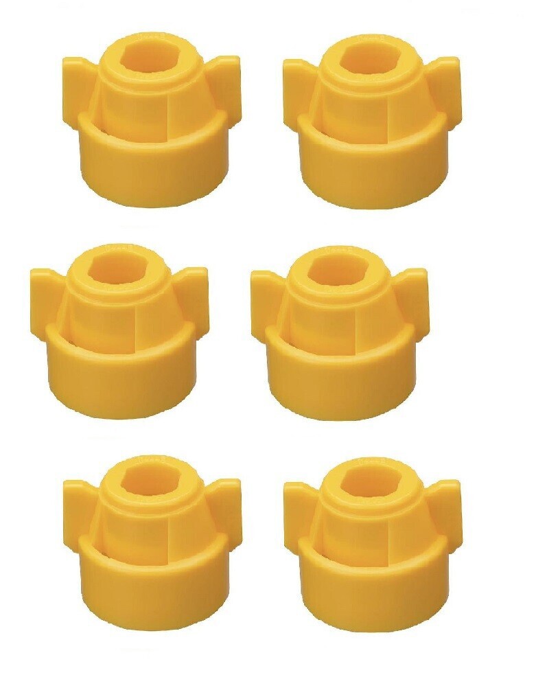 DURAFORCE Pack of 6 - Quick TeeJet Yellow Nylon Cap For TJ60, AI, SJ3 & More Style Tips