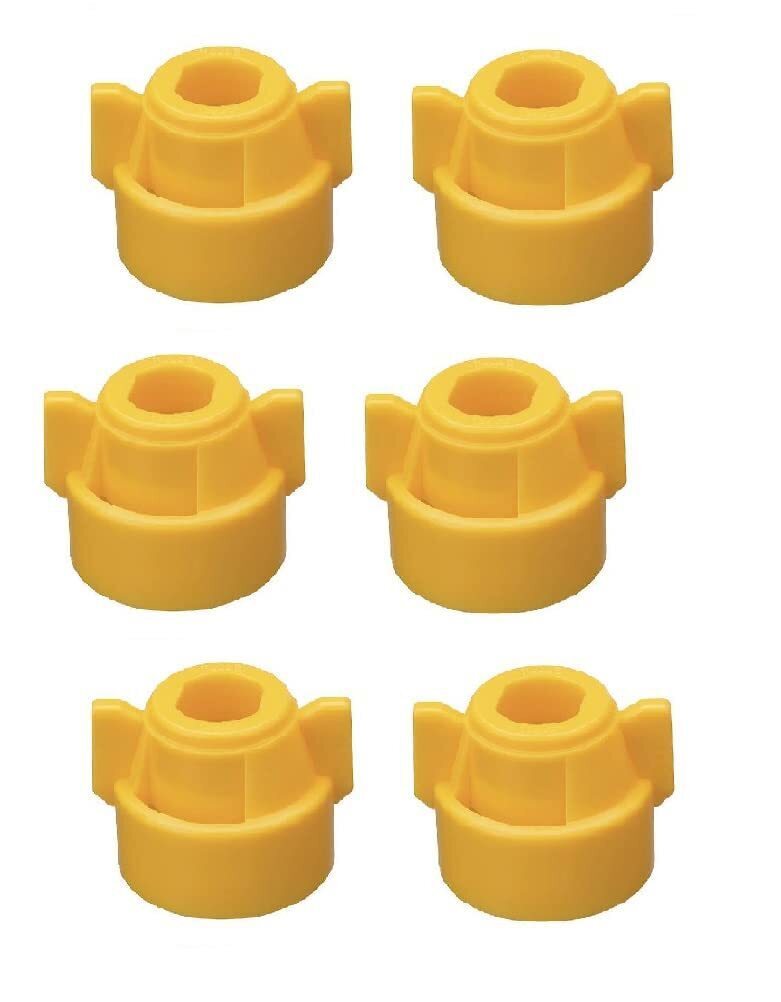 DURAFORCE Pack of 6 - Quick TeeJet Yellow Nylon Cap For TJ60, AI, SJ3 & More Style Tips