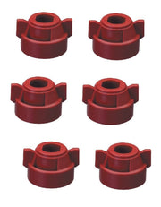 DURAFORCE Pack of 6 - Quick TeeJet Red Nylon Cap For TJ60, AI, SJ3, DGTJ & More Style Tips