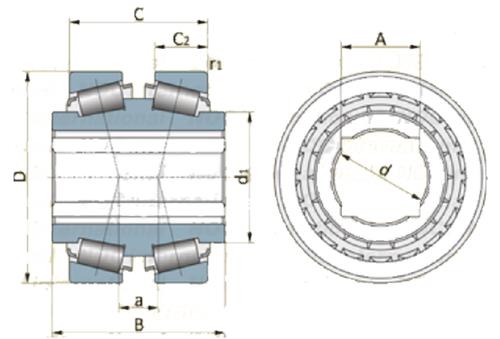 DURAFORCE 2 of Disc Harrow Bearing Kit Replacement Disc w/ 2 Cups & 2 Seals LM501334SD-KIT